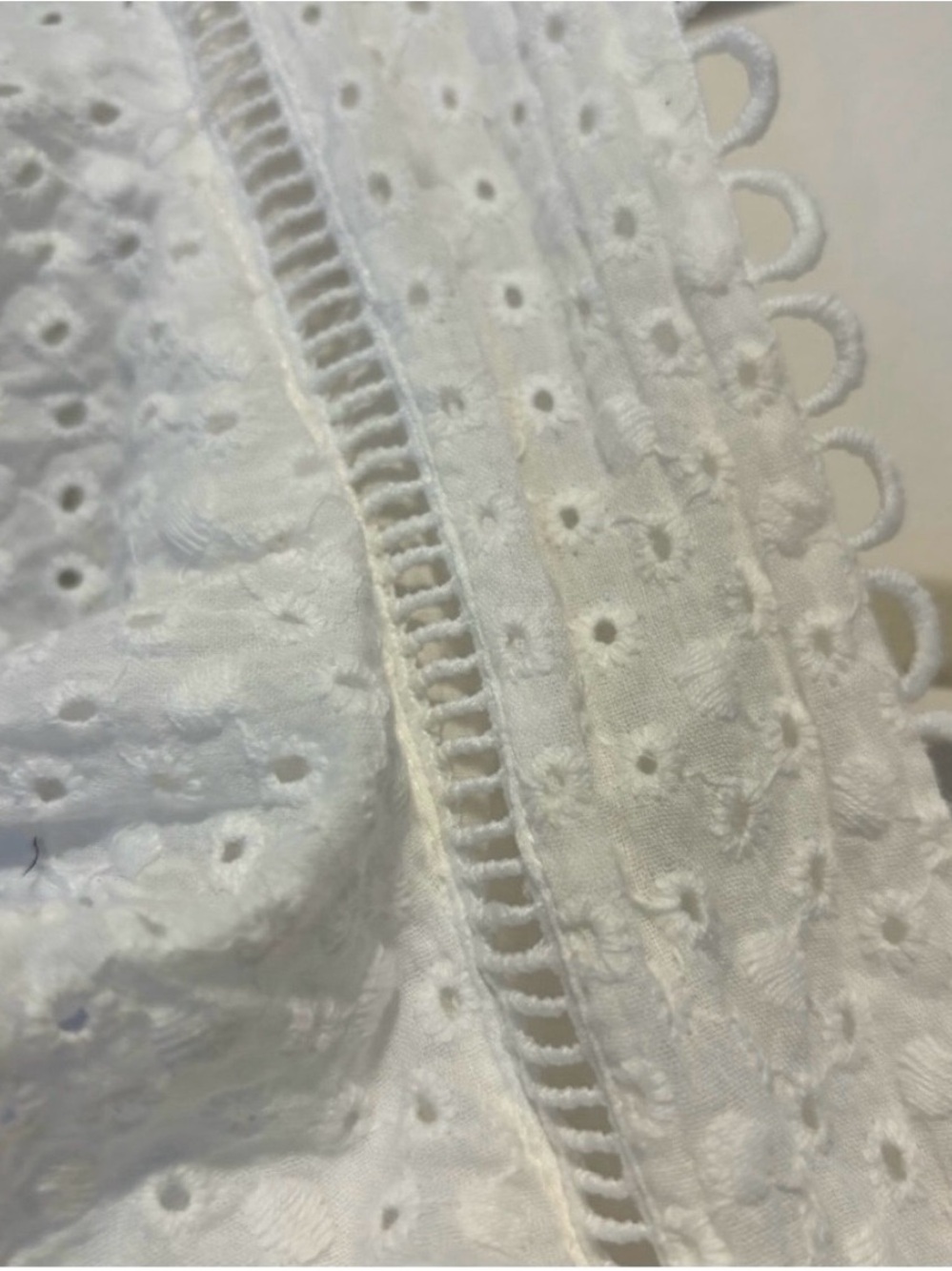 Indigo White Eyelet Ruffle Mini Dress - Picture 8 of 9